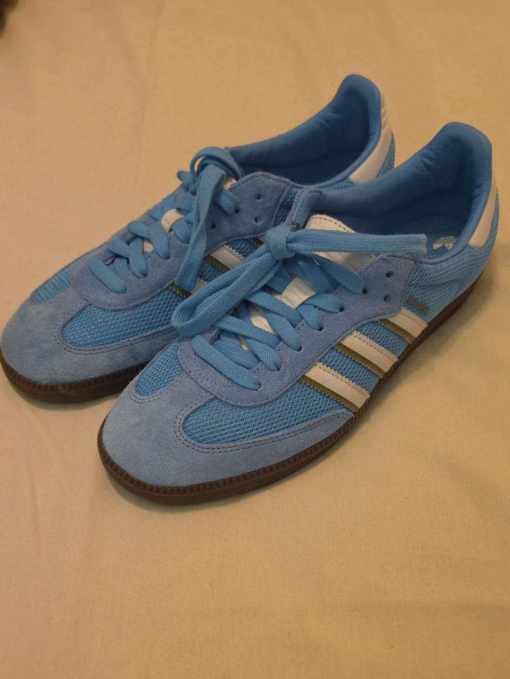 adidas Samba Sky Blue Suede & Mesh Low-Top Sneakers